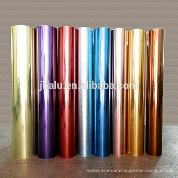 Recyclable food grade colored embossed aluminum foil paper